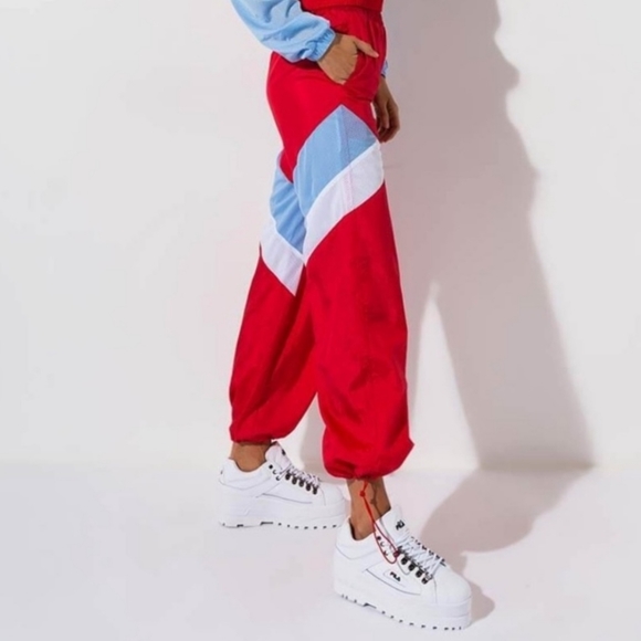 Champion Pants - Champion Life Nylon Warm Up Pants In Red  Blue White